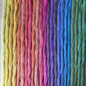 Size 5, 8 & 12 Summer Pastel Sets Handgefärbtes Perlgarn für Regenbogenarbeiten, Stickerei, Armbänder, nähen, Quilten, sichtbare Flicken