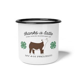 Thanks A Latte 4H Club Buyers Gift | Show Steer Buyer Gift | 4-H Clover | County Fair Buyers Gift | Livestock Thank You Gift | Gifts for Her
