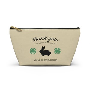 4H Club Buyers Gift Accessory Pouch | Show Rabbit Buyer Gift | 4-H Clover | County Fair Buyers Gift | Livestock Thank You Gift