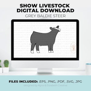 Crossbred Show Steer Digital Download | Show Steer Embroidery Design | Show Livestock Digital Download