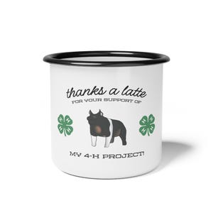 Thanks A Latte 4H Club Buyers Gift | Show Pig Buyer Gift | 4-H Clover | County Fair Buyers Gift | Livestock Thank You Gift