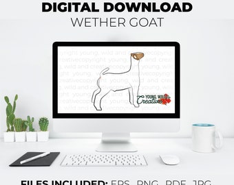 Show Goat Digital Download | Livestock Digital Download | Show Livestock | Boer Goat | Livestock Show Embroidery File