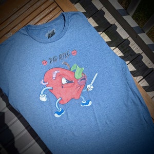Slechte Apple Retro Cartoon Unisex T-shirt