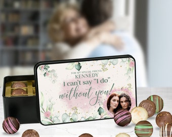 Boîte de chocolat d’invitation de mariage personnalisée - Truffes au chocolat faites à la main - Cadeau en chocolat pour ami spécial - Cadeau en chocolat