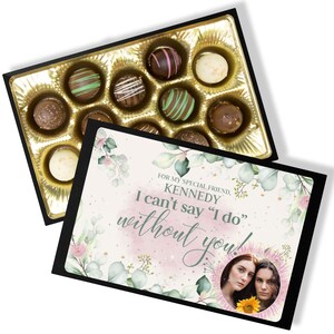 Personalized Wedding Invitation Chocolate Box - Handmade Chocolate Truffles - Chocolate gift for Special Friend - Chocolate Gift
