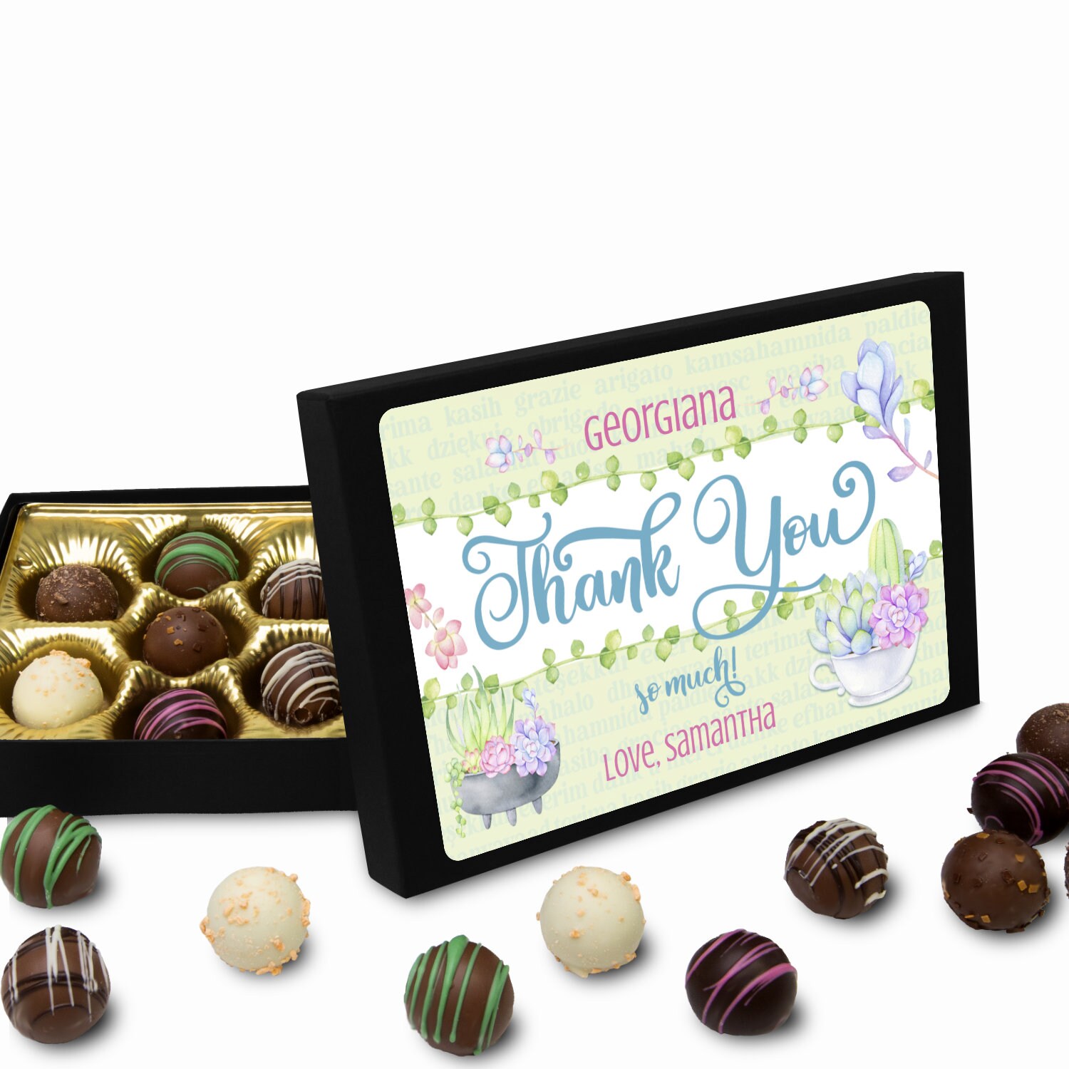 Personalized Thank You Chocolate Box Handmade Chocolate Etsy