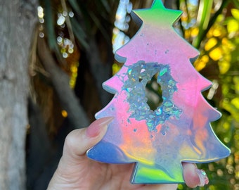 Self standing druzy Christmas tree  crystal