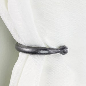 Small Curtain Tie Back, Ball End | Holdbacks, Forged Iron window treatment | Perfect for light curtains | one pair