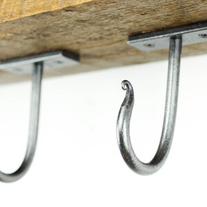 Set of 6 Hand Forged Steel Under Cabinet Hooks Classic Twist Collection