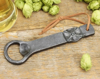 Bottle Opener | Hand Forged Blacksmith Made hammered Iron Gift for Him | Fathers Day, Rustic Wedding Favors, or 6th Anniversary Gift