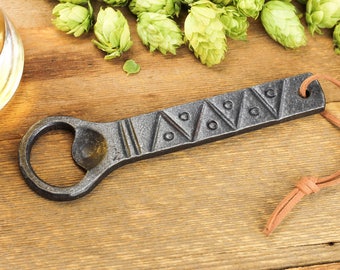 Bottle Opener | Hand Forged wrought Iron Beer Opener, Gift For Men | Gift for Groomsmen, 6 Year Anniversary, or Fathers Day | Dakota Style