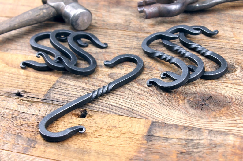 S Hook Square Twisted Hand Metal S Hook Blacksmith Etsy