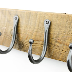 One Ball End Wall Hook | Coat Hook, Hand Forged Iron coat rack hook | Perfect for a coat rack, home decor, or diy hanger | One Hook