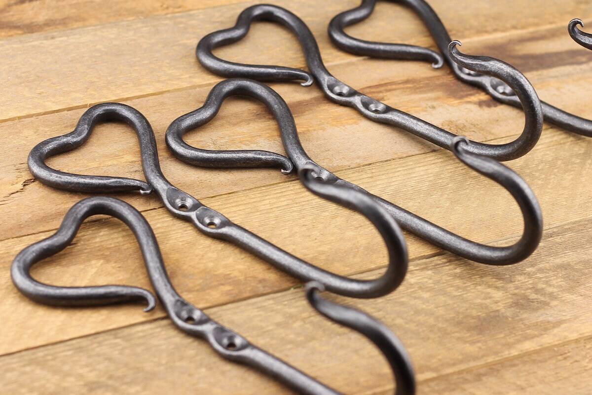 Heart Wall Hook Coat Hook Hand Forged Iron Wall Decor Rustic Farmhouse Style One Hook Etsy