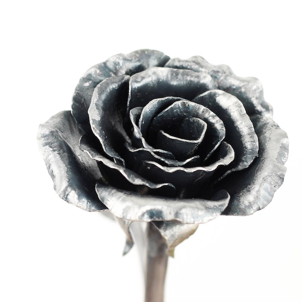 Ewige Rose | Metallblume, geschmiedete Eisenrose | Perfektes Geschenk zum 6-jährigen Jubiläum, Muttertag oder einfach nur ein Geschenk für Mama