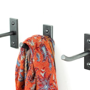 Modern Rustic Wall Hook | One Simple Industrial Coat Hook | Iron Hanger Minimalist Towel Hook | Blacksmith Made in Maine