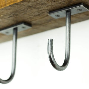 Simple handmade rustic modern iron ceiling hooks, undermount style.
