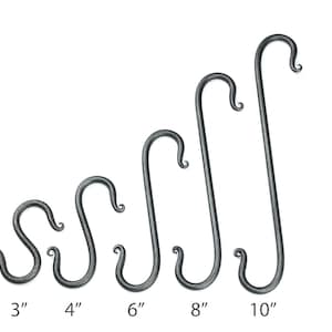S Hook, Round | Hand Forged S-hook, Metal Kitchen Hanger, Blacksmith Made Pot Rack Hooks | One Hook