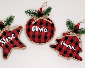 My Favorite People Call Me Oma or Opa /& Oma Black And Red Buffalo Plaid OR Black and White Buffalo Plaid Ornament