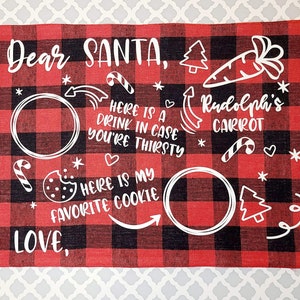 Placemat Santa Cookies, Dear Santa-placemat, gepersonaliseerde placemat, placemat koekjes en melk, Dear Santa-placemat, kerstmanplacemat