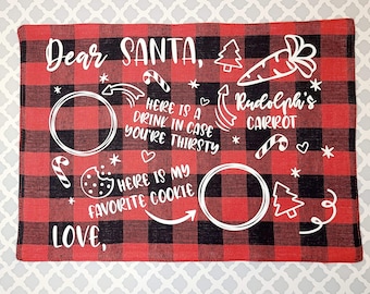 Santa Cookies Placemat, Dear Santa Placemat, Personalized Placemat,  cookies and milk placemat, Dear Santa placemat, Santa placemat