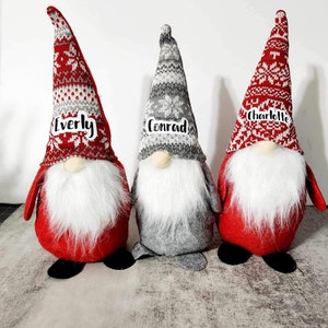 Gnome Dekoration, Weihnachtswichtel, personalisierte Weihnachtsdekor, Wichtelfamilie, benutzerdefinierte Weihnachtswichtel, Weihnachtsgeschenk, Urlaubsdekor