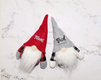 Gnome Ornament, Buffalo Plaid, Holiday Gnome,  Personalized Christmas Gnome, Tree Ornament, Christmas tree ornaments, gnome ornament