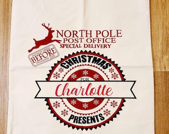 Personalized Santa sack, Santa bag, Santa delivery bag, Christmas gift, Santa sack, Christmas socks, Santa bag.