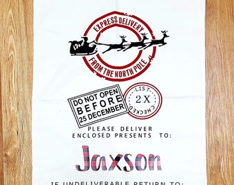 Santa Sack, North Pole Express Santa Delivery Sack, Christmas gift bag, Christmas gift bag for kids, Santa Sack for gift, Personalized Santa