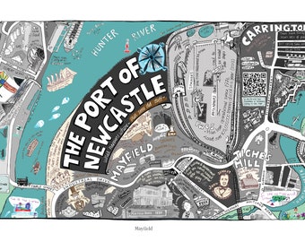 Mayfield Suburb - Newcastle Illustrated Map