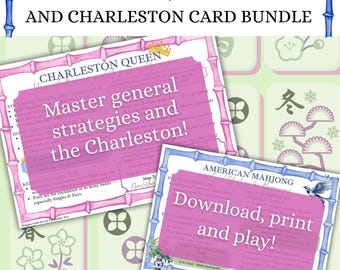 Mahjong Strategy Card Bundle: Charleston & Beginner Guides (5x7 Printable Set)