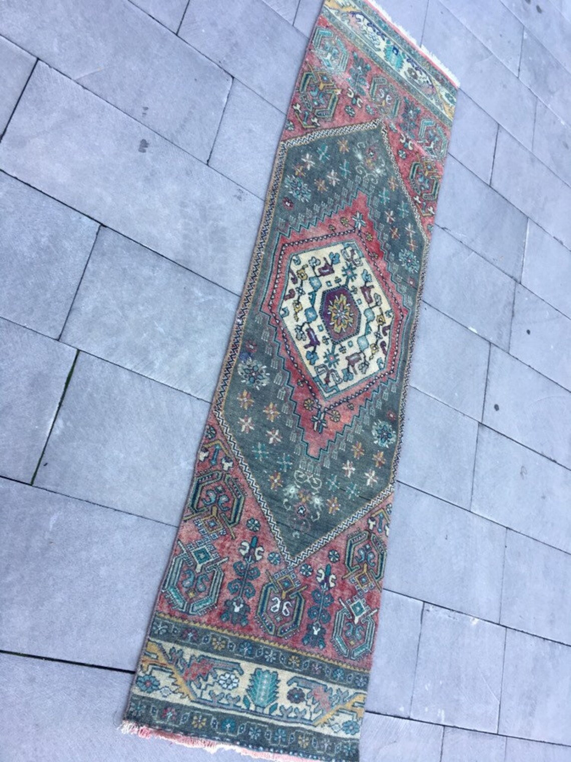 SL51 Runner, Turkish Runner, Green Boho Runner 225x63cm Kitchen Runner ...