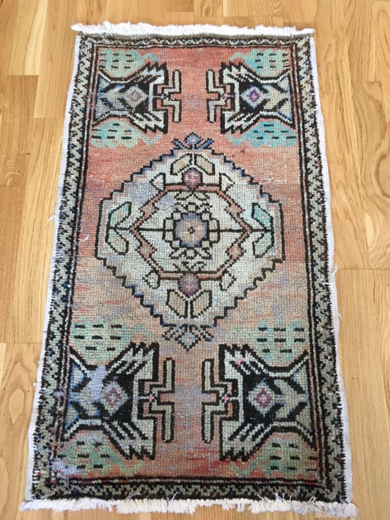 YK28 Rug, Small Area Rug, Vintage Rug, Turkish Rug 93 X 52cm Bedroom ...