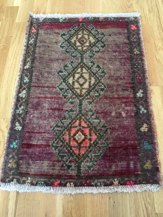 Yk26 Purple Rug Rug Small Boho Rug Vintage Rug Turkish Rug 72 X 49cm Bedroom Rug Bathroom Rug Nursery Rug Hallway Rug Doormat Rugs