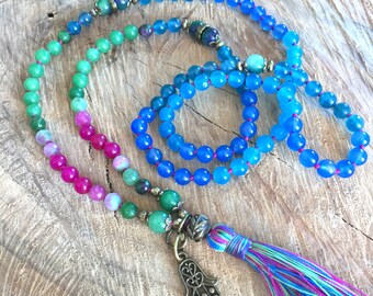 Loose Beads mala jewelry supplies Natural gemstone beads South America tourmaline Watermelon quartz,Turquoise Aventurine diy Emerald
