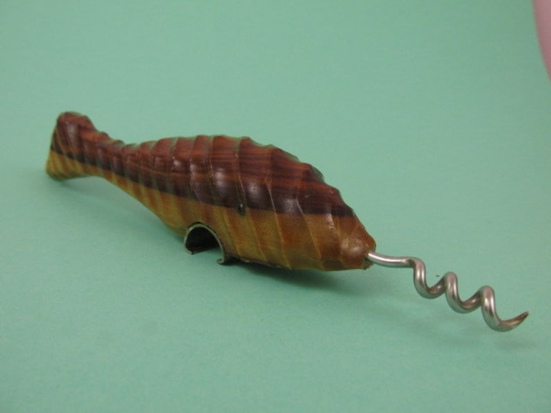 Vintage shark fish narwhale bottle opener cork screw East German whimsical quirky SALE