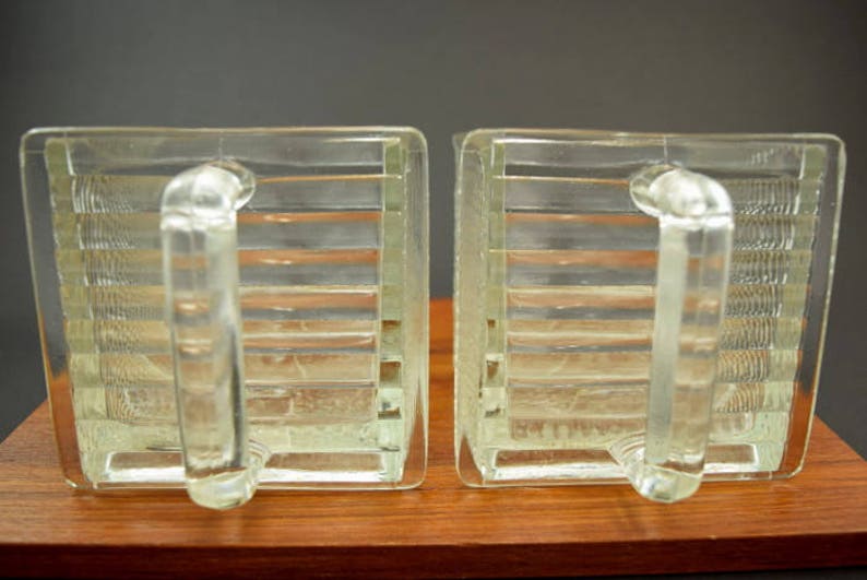 vintage 2 large vintage German glass scoops Poncet and HEYE