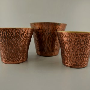 Vintage set of 3 planter / copper | Germany | 60s
