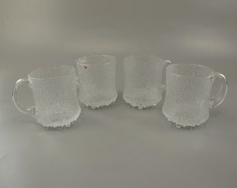 Rare vintage set of 4 beer mugs / Iittala / Ultima Thule / Tapio Wirkkala | Finland | 70s