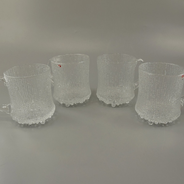 Seltenes Vintage Bierhumpen-Set (4 Gläser) / Iittala / Ultima Thule / Tapio Wirkkala | Finnland | 70er