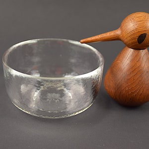 Vintage glass bowl made by Rosenthal Studio line Germany designed by Zsofia Kanyak, 70s mid century glas bowls spun glass
