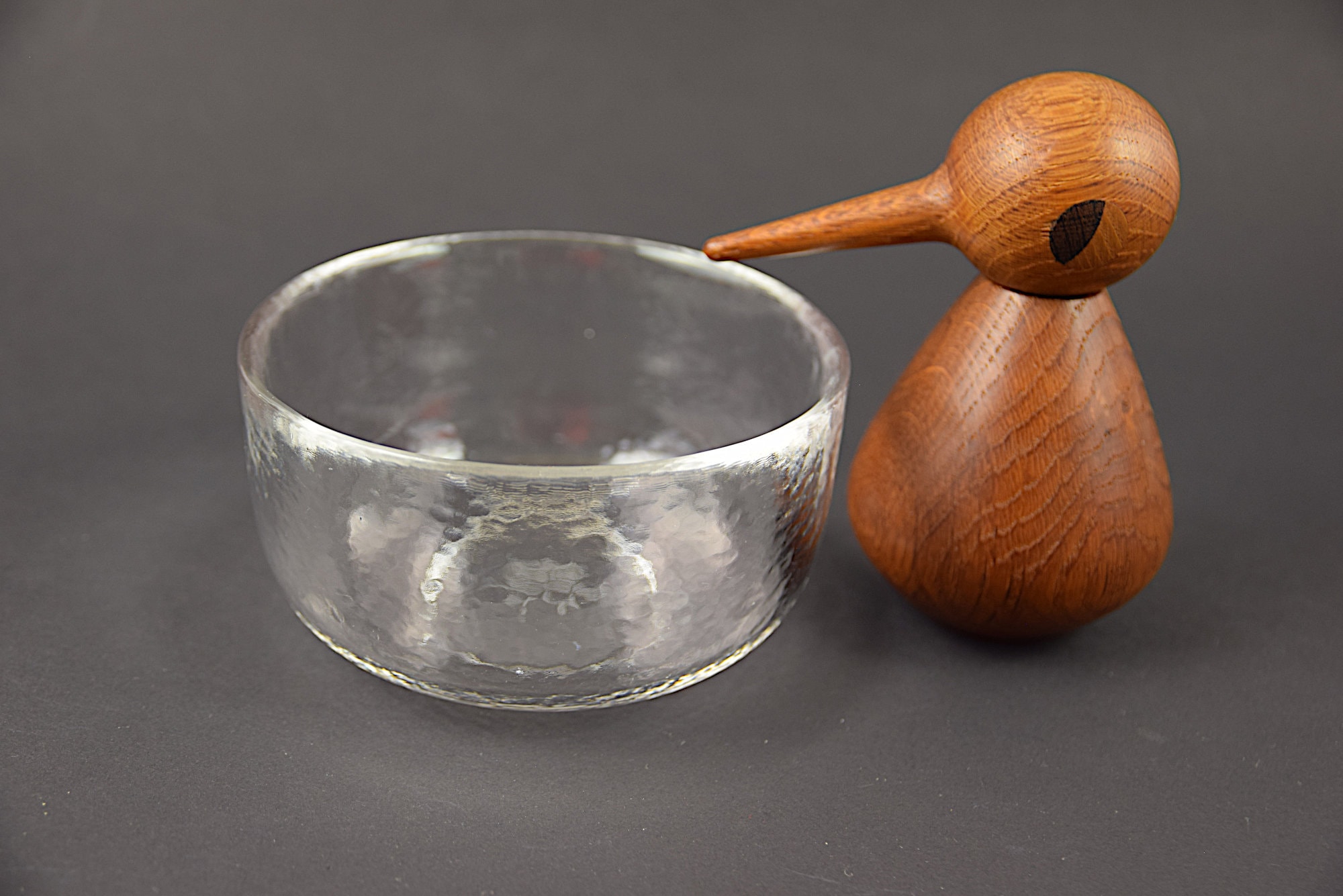 Vintage glass bowl made by Rosenthal Studio line Germany designed by Zsofia Kanyak, 70s mid century glas bowls spun glass