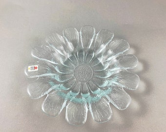 Holmegaard glass bowl, glass plate, designed by Sidse Werner, ca. 23 cm, Danish Crystal Glass Scandinavian Decorative Bowl