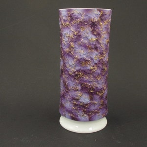 Very large KPM porcelain vase by Royal Porzellan Bavaria, white purple white gold 70s
