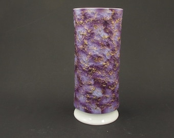Very large KPM porcelain vase by Royal Porzellan Bavaria, white purple white gold 70s