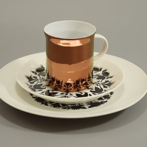 Rosenthal Berlin coffee set: cup, saucer and plate, Germany, Decor  Hiltopn by Bjorn Wiinblad