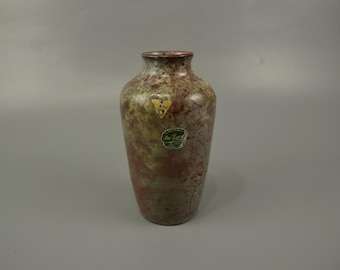 アールデコ調 WMF イコラ花瓶ガラス、緑と銀白色の粉末が溶ける 1930