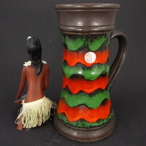 Grande vaso/brocca vintage in ceramica di Ü-Keramik (Uebelacker) / modello 1801 25 | Ceramica della Germania occidentale | anni &#39;60