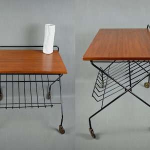 Vintage serving trolley / side table / bar trolly / mid century design / wood | 60s