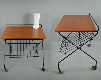 Vintage serving trolley / side table / bar trolly / mid century design / wood | 60s